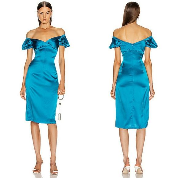 Alexis Cadiz Sweetheart Puff- Sleeve Silk .... - Picture 4 of 13